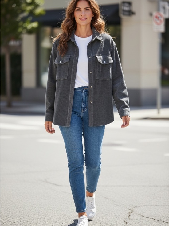 Sanctuary Jackets & Blazers - Sanctuary Navy Blue Corduroy Shacket Jacket